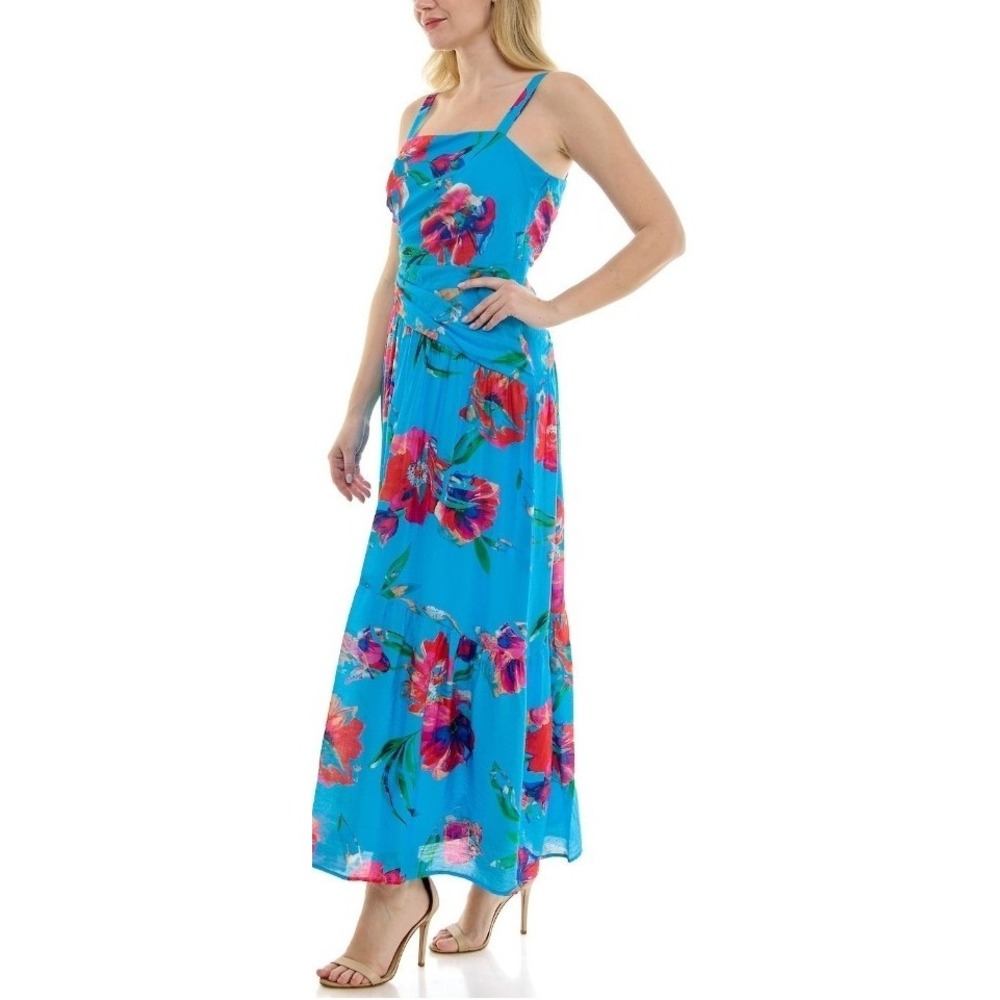 Taylor Asymmetrical Drop‑Waist Maxi Dress Floral Garden Wedding Guest Salsa 12 - Picture 3 of 9